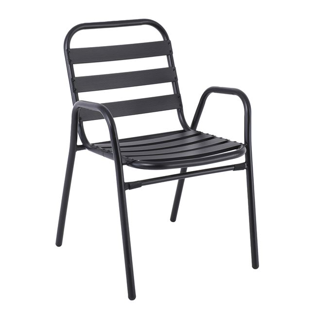 Πολυθρόνα "FANTIC" από μέταλλο σε ανθρακί χρώμα 54x58x76