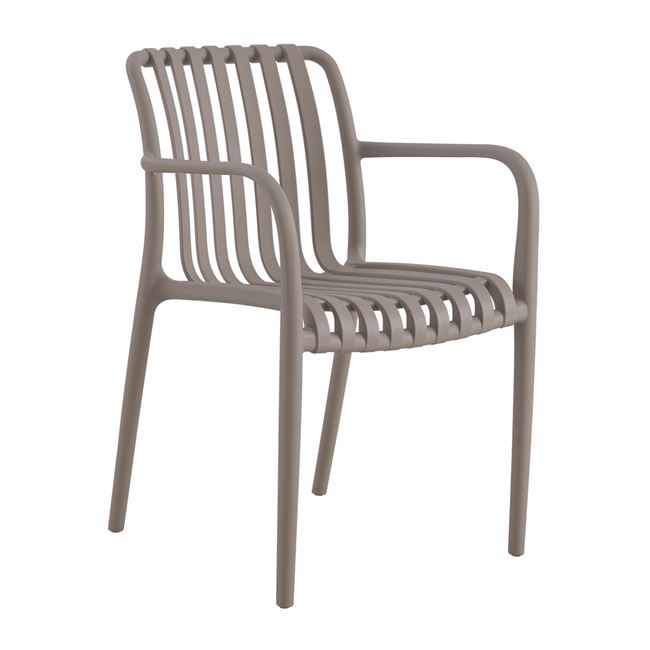 Πολυθρόνα "MODA" από PP σε μόκα χρώμα 55x58x81