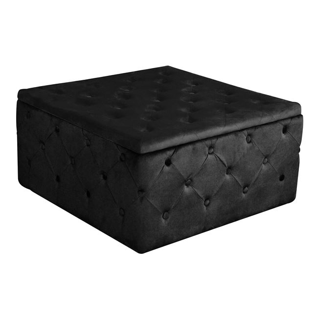 Σκαμπό με αποθηκευτικό χώρο "TIBOR" από ύφασμα σε μαύρο χρώμα 80x80x41