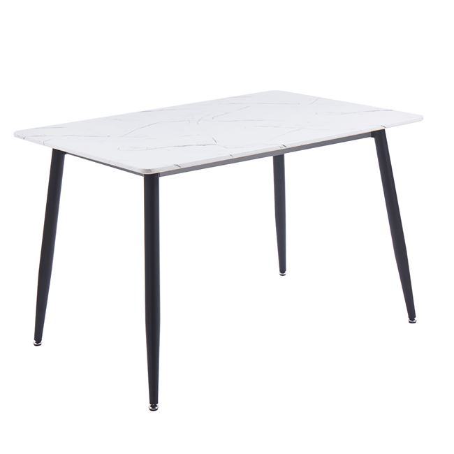 Τραπέζι "DATUM" από μέταλλο/mdf σε χρώμα μαύρο/λευκό μαρμάρου 120x80x75