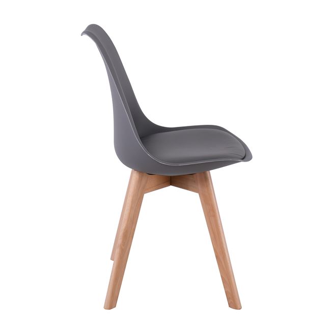 Καρέκλα "MARTIN" από ξύλο/pp σε φυσικό/ανθρακί χρώμα 48x56x82