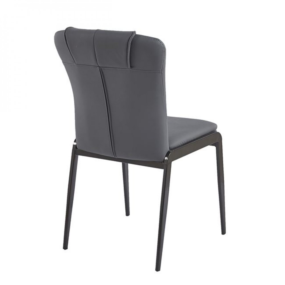 Καρέκλα "ANDRIA" από pu/μέταλλο σε ανθρακί/μαύρο χρώμα 47x60x86