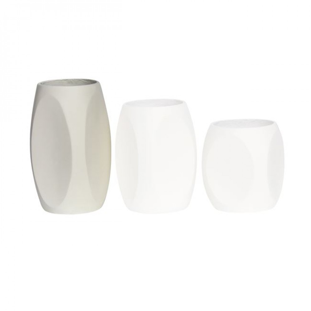 Διακοσμητικό βάζο από κεραμικό σε χρώμα μπεζ Φ31x61