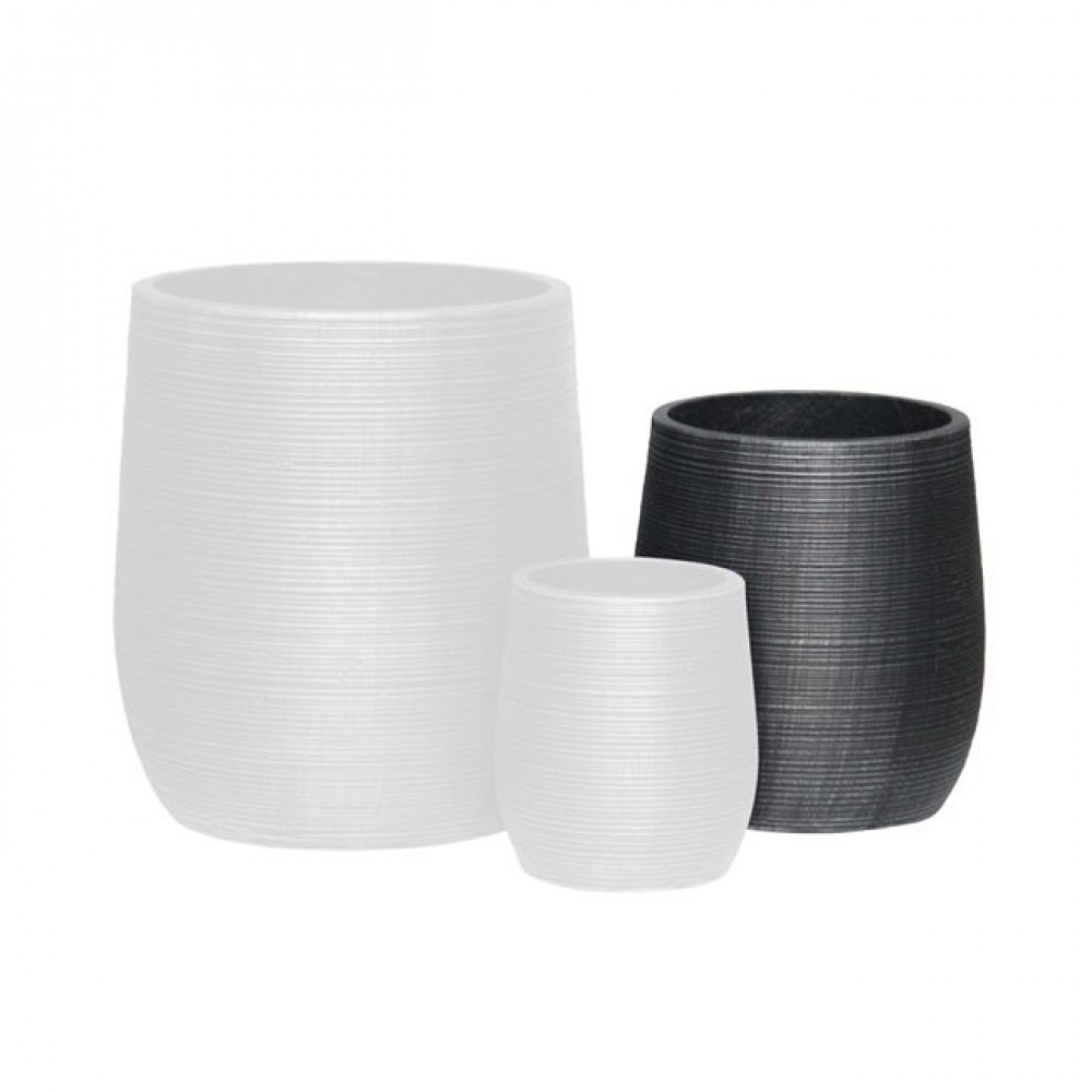 Κασπώ "FLOWER" από κεραμικό σε χρώμα ανθρακί Φ33x37