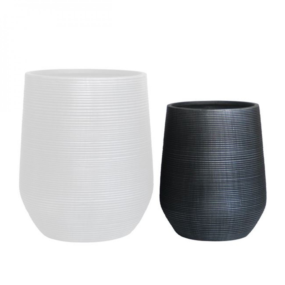 Κασπώ "POT-17" από κεραμικό σε χρώμα ανθρακί Φ45x50