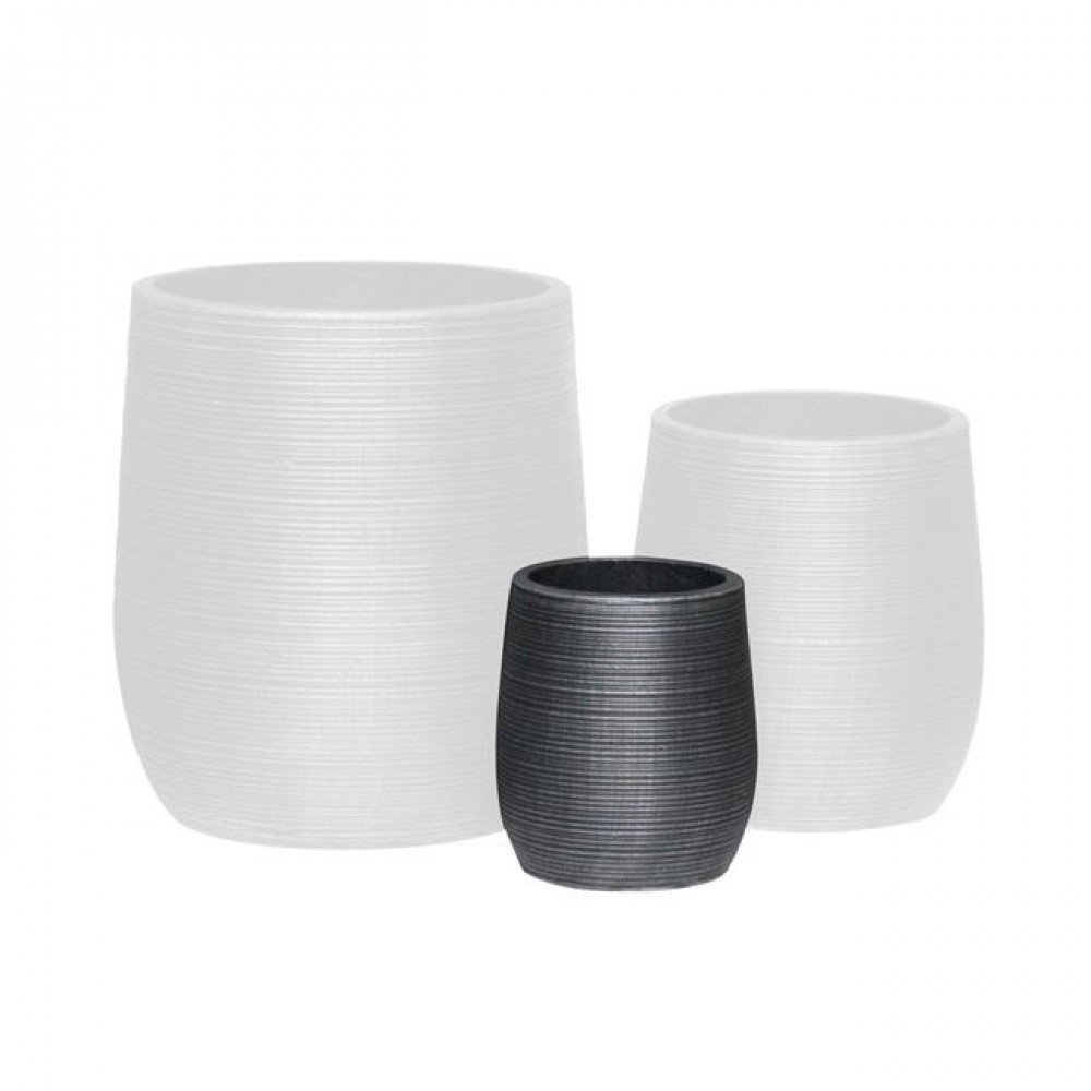 Κασπώ "POT-16" από κεραμικό σε χρώμα ανθρακί Φ23x26