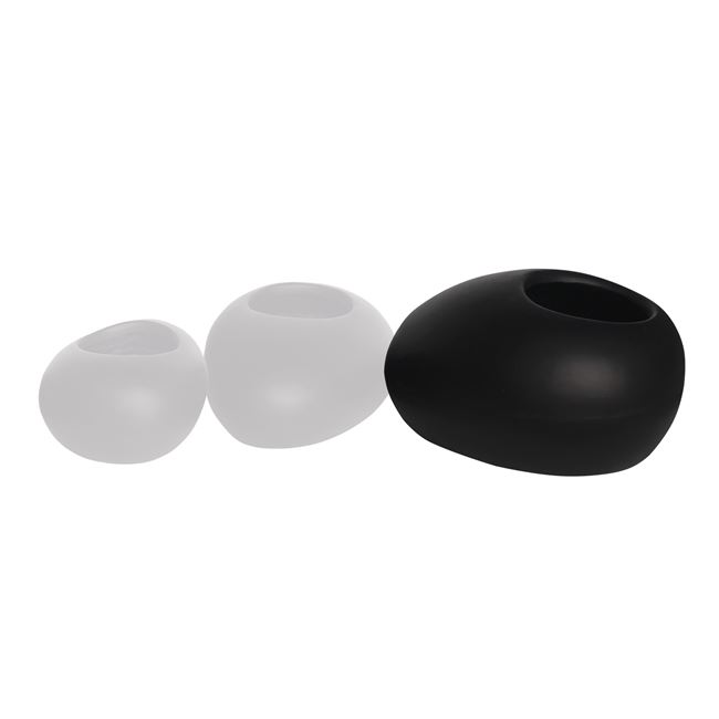 Κασπώ "POT-ROCK" από κεραμικό σε χρώμα μαύρο 56x43x29