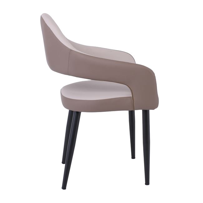 Πολυθρόνα "MODUS" από μέταλλο/pu σε μαύρο/καπουτσίνο χρώμα 55x58x88