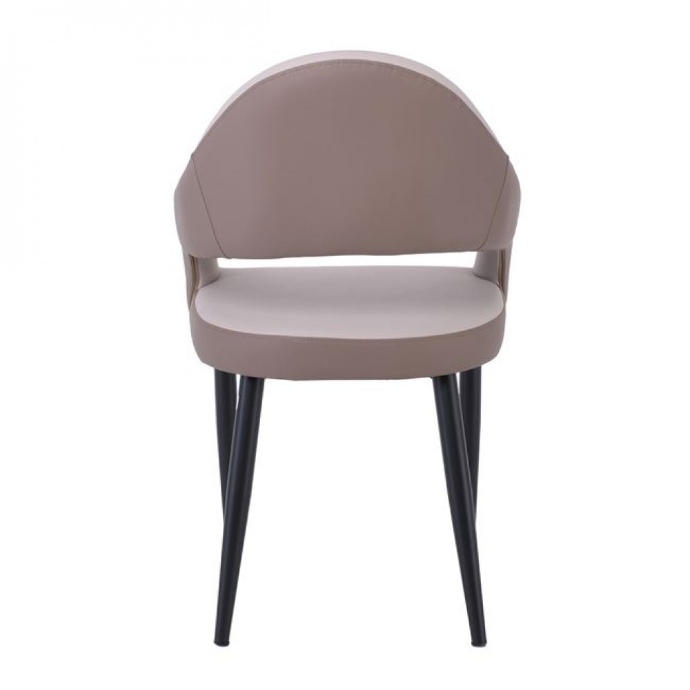 Πολυθρόνα "MODUS" από μέταλλο/pu σε μαύρο/καπουτσίνο χρώμα 55x58x88