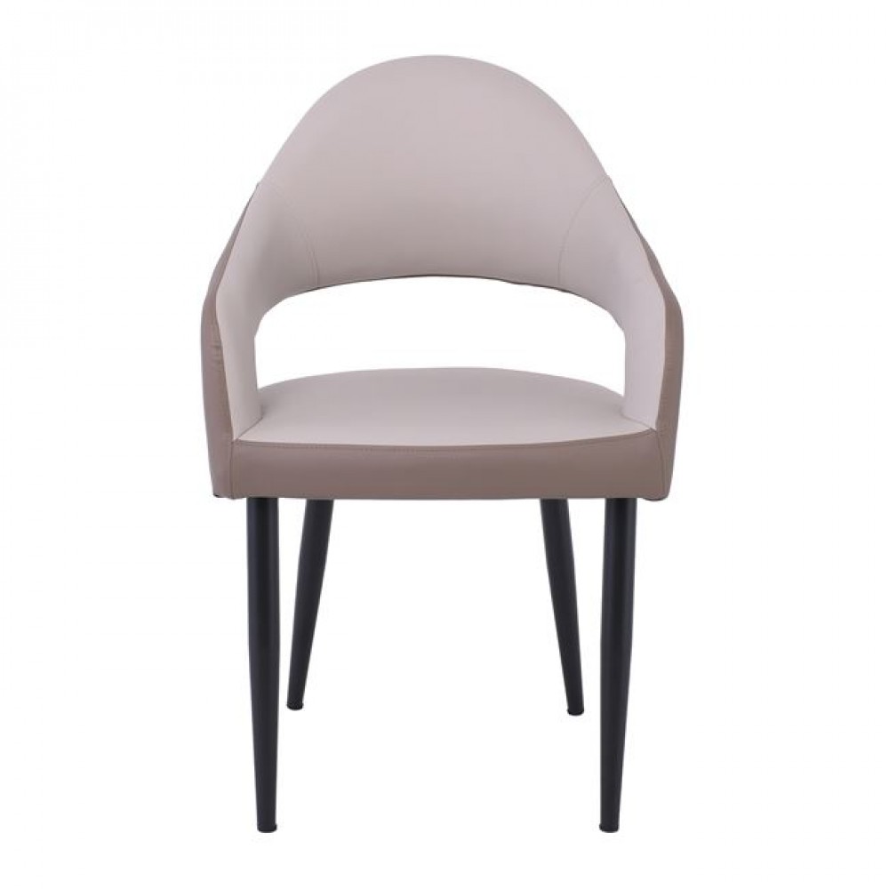 Πολυθρόνα "MODUS" από μέταλλο/pu σε μαύρο/καπουτσίνο χρώμα 55x58x88