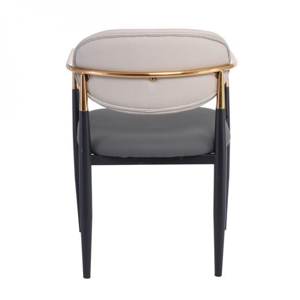 Πολυθρόνα "OLIVE" από μέταλλο/pu σε μαύρο/γκρι χρώμα 53x53x80