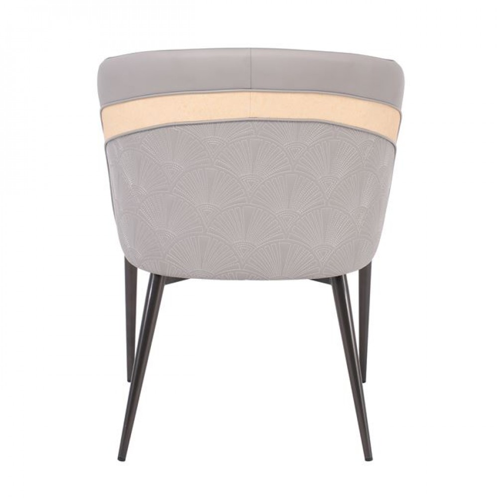 Πολυθρόνα "LENA" από μέταλλο/pu σε μαύρο/γκρι χρώμα 60x60x80