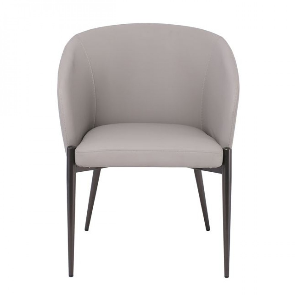 Πολυθρόνα "LENA" από μέταλλο/pu σε μαύρο/γκρι χρώμα 60x60x80