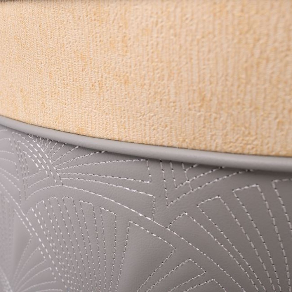 Πολυθρόνα "LENA" από μέταλλο/pu σε μαύρο/γκρι χρώμα 60x60x80