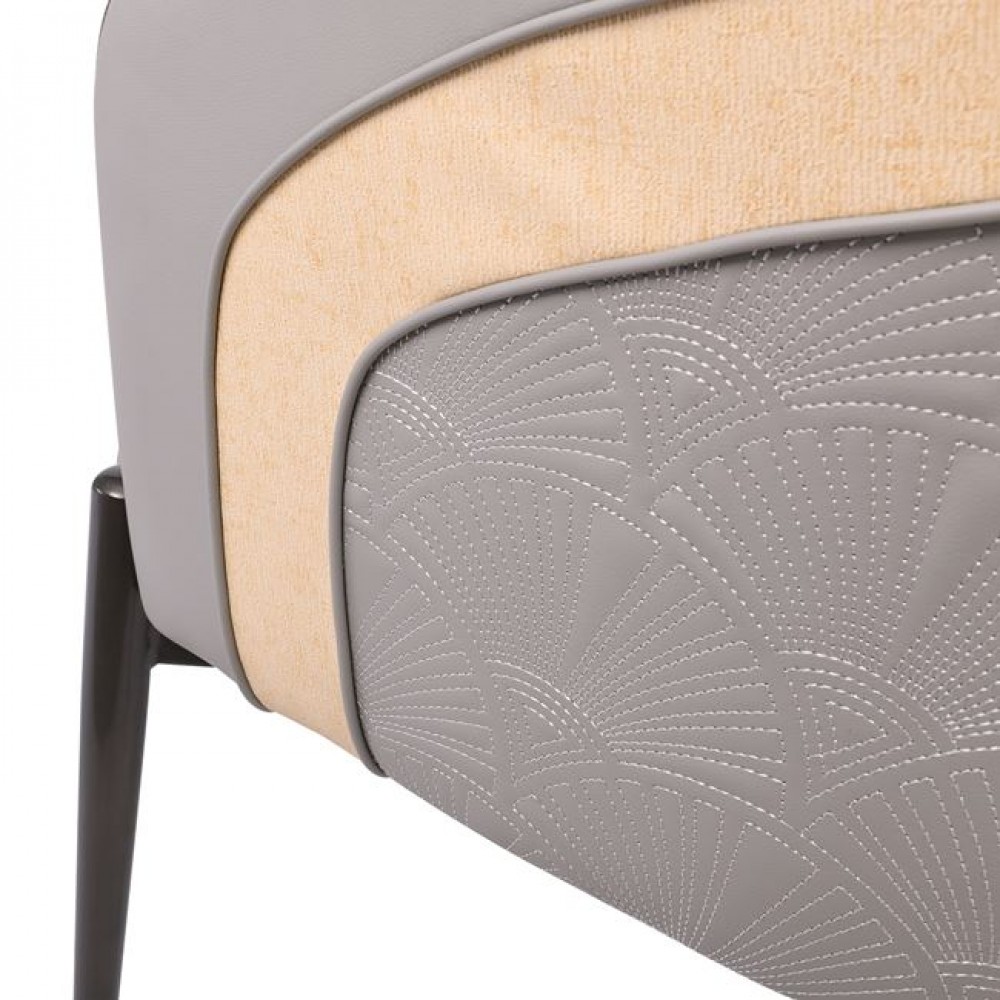 Πολυθρόνα "LENA" από μέταλλο/pu σε μαύρο/γκρι χρώμα 60x60x80