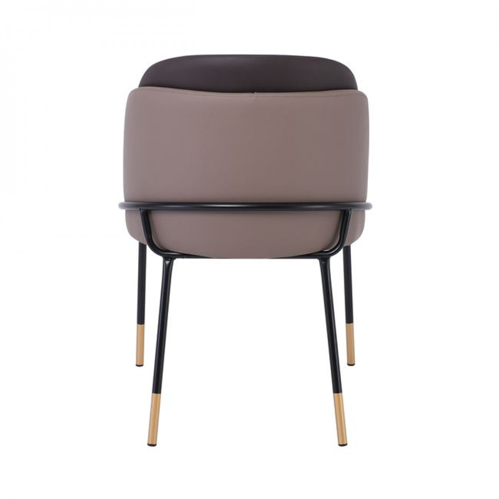 Καρέκλα τραπεζαρίας "SELECT" από μέταλλο/pu σε μαύρο/καφέ χρώμα 54x58x78