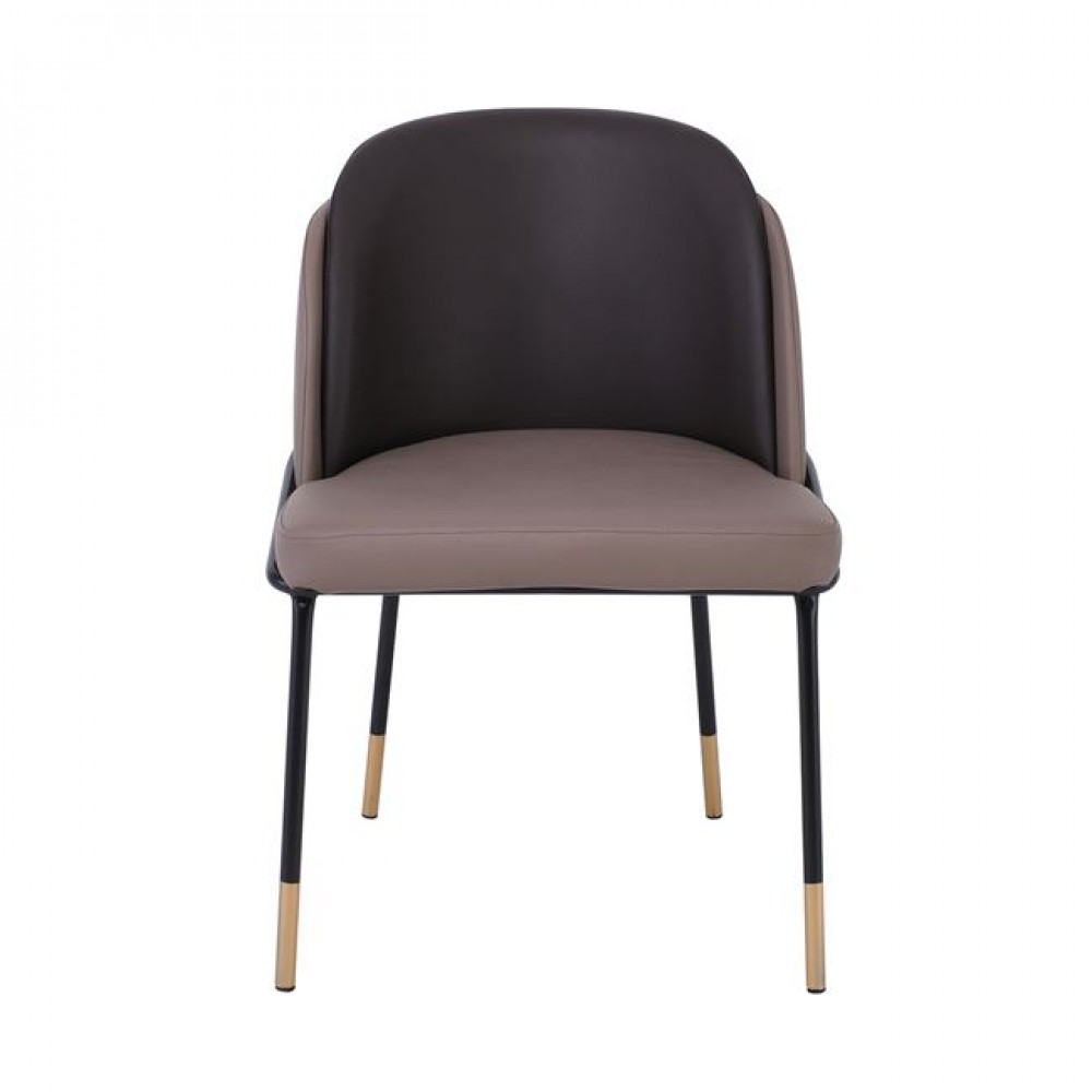 Καρέκλα τραπεζαρίας "SELECT" από μέταλλο/pu σε μαύρο/καφέ χρώμα 54x58x78