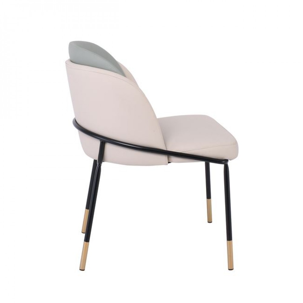 Καρέκλα τραπεζαρίας "SELECT" από μέταλλο/pu σε μαύρο/μπεζ χρώμα 56x54x78