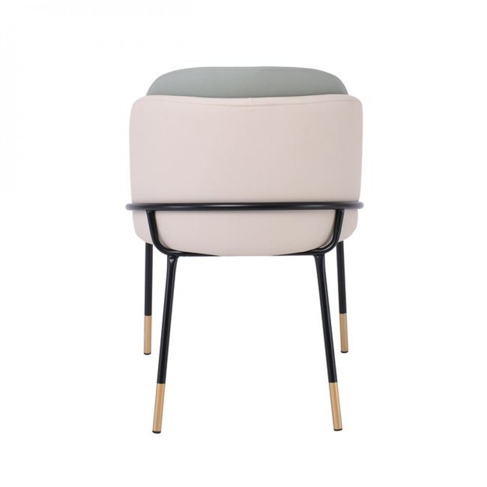 Καρέκλα τραπεζαρίας "SELECT" από μέταλλο/pu σε μαύρο/μπεζ χρώμα 56x54x78