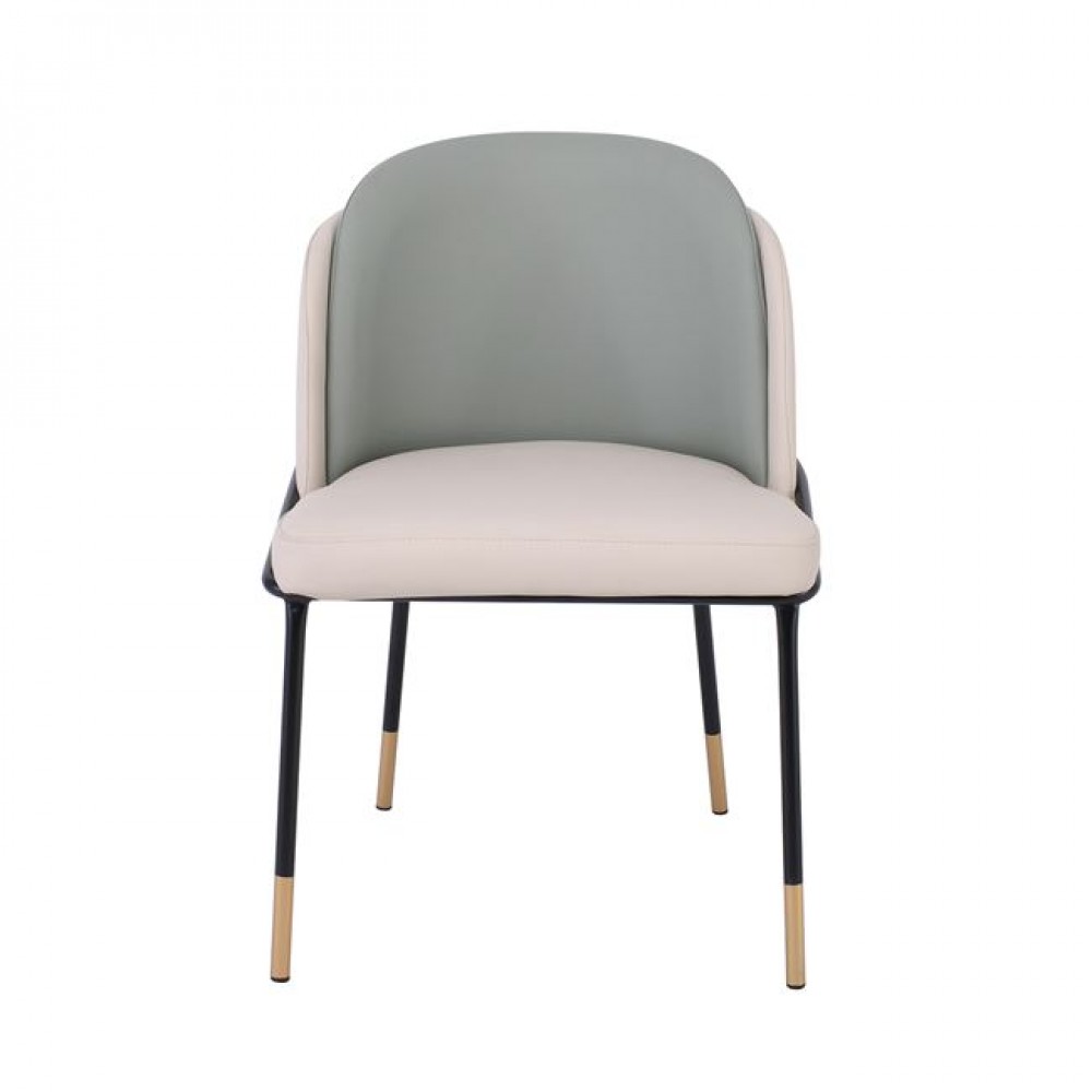 Καρέκλα τραπεζαρίας "SELECT" από μέταλλο/pu σε μαύρο/μπεζ χρώμα 56x54x78