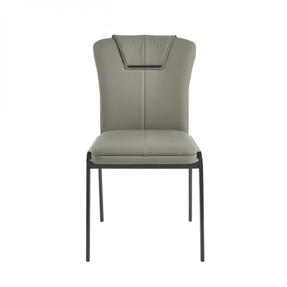 Καρέκλα τραπεζαρίας "ANDRIA" από μέταλλο/pu σε μαύρο/πράσινο χρώμα 47x60x86