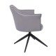 Πολυθρόνα περιστρεφόμενη "EVELYN" από μέταλλο/pu σε γκρι/μαύρο χρώμα 64x63x80