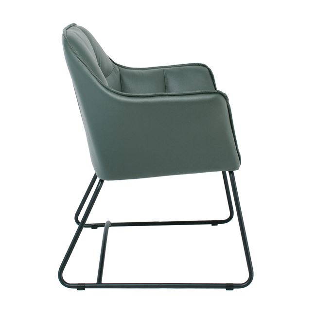 Πολυθρόνα "POLLY" από μέταλλο/ύφασμα σε μαύρο/πράσινο χρώμα 67x64x82