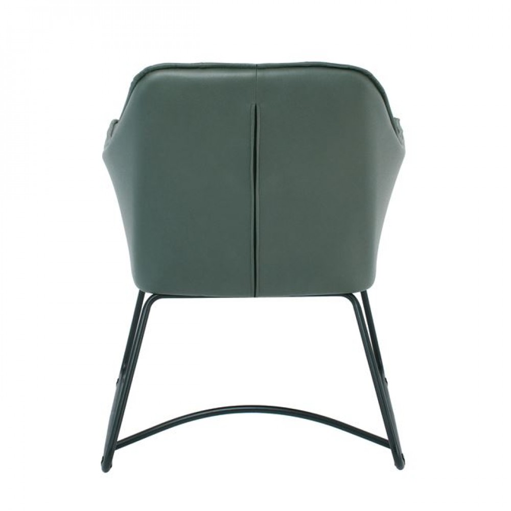 Πολυθρόνα "POLLY" από μέταλλο/ύφασμα σε μαύρο/πράσινο χρώμα 67x64x82