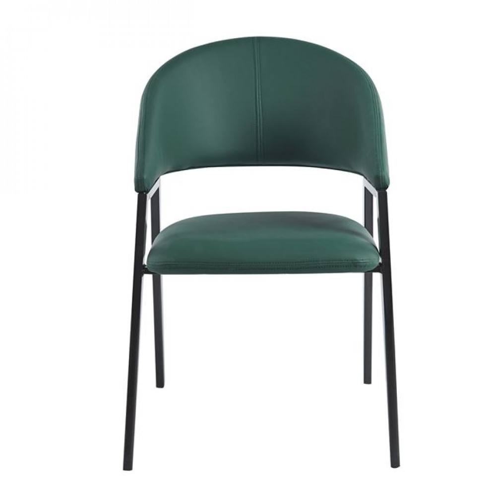 Πολυθρόνα "DELI" από μέταλλο/pu σε μαύρο/πράσινο χρώμα 52x62x83