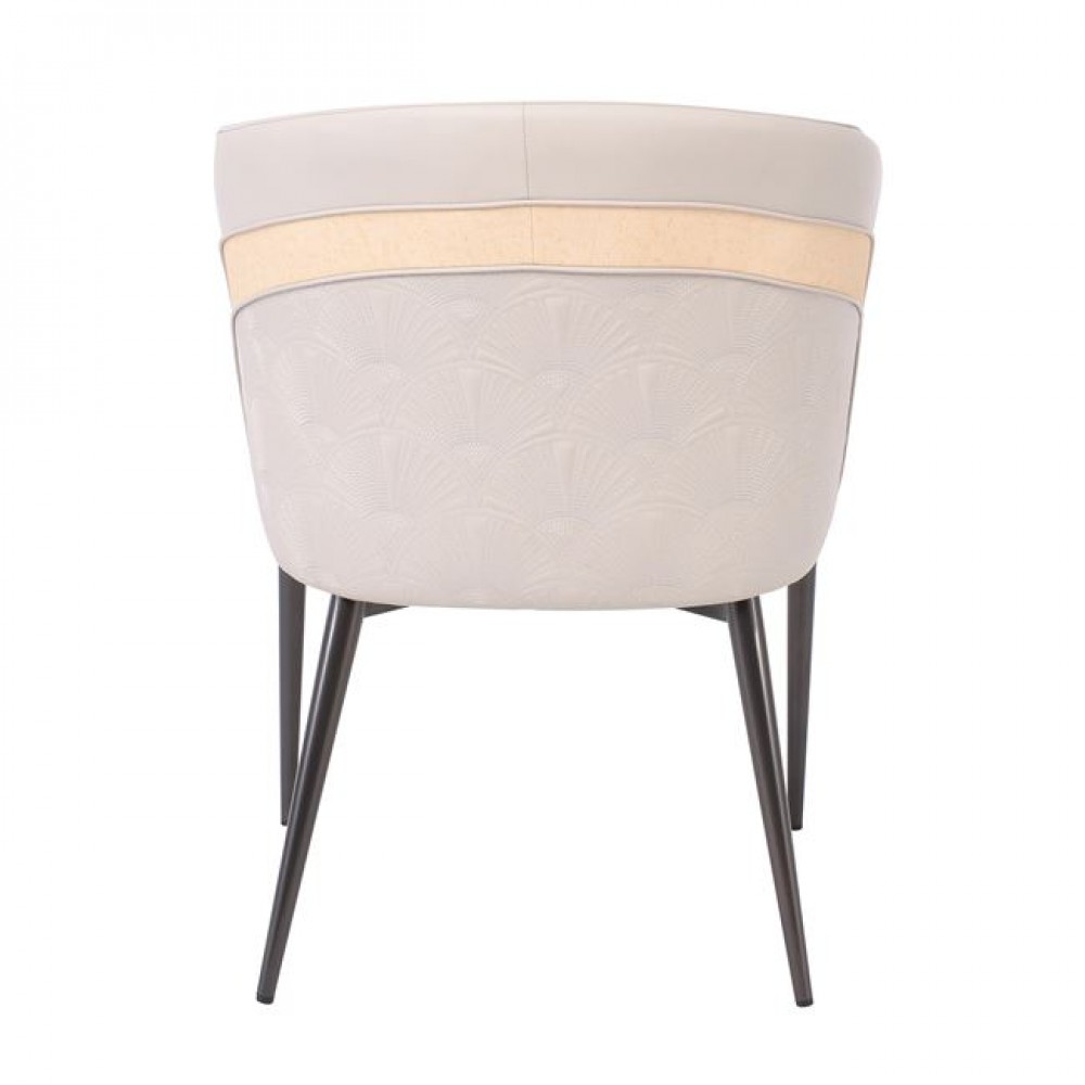 Πολυθρόνα "LENA" από μέταλλο/pu σε μαύρο/μπεζ χρώμα 60x60x80