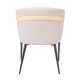 Πολυθρόνα "LENA" από μέταλλο/pu σε μαύρο/μπεζ χρώμα 60x60x80