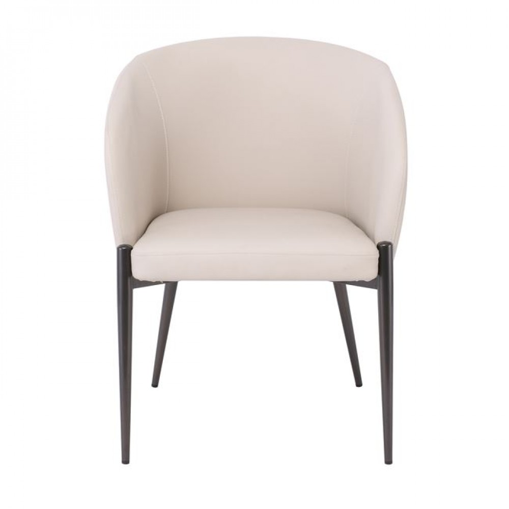 Πολυθρόνα "LENA" από μέταλλο/pu σε μαύρο/μπεζ χρώμα 60x60x80