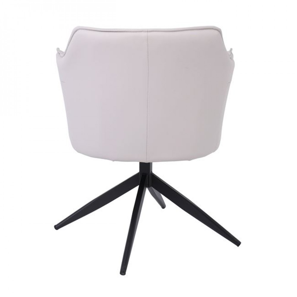 Πολυθρόνα περιστρεφόμενη "EVELYN" από μέταλλο/pu σε γκρι/μπεζ χρώμα 64x63x80