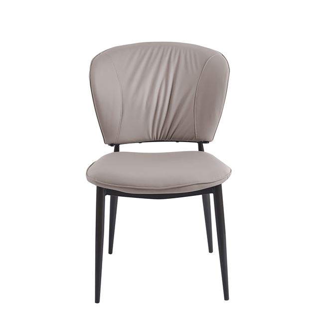 Καρέκλα τραπεζαρίας "DIMA" από μέταλλο/pu σε μαύρο/γκρι χρώμα 53x70x82