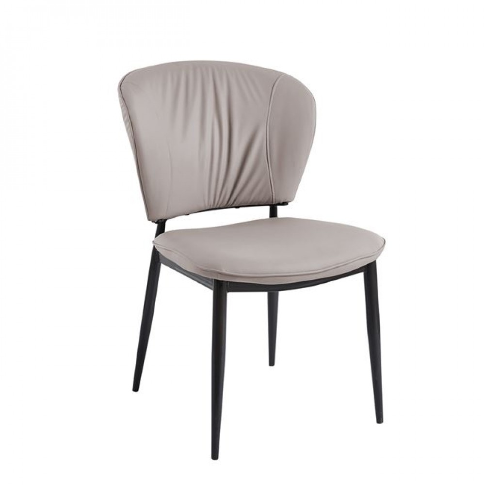 Καρέκλα τραπεζαρίας "DIMA" από μέταλλο/pu σε μαύρο/γκρι χρώμα 53x70x82