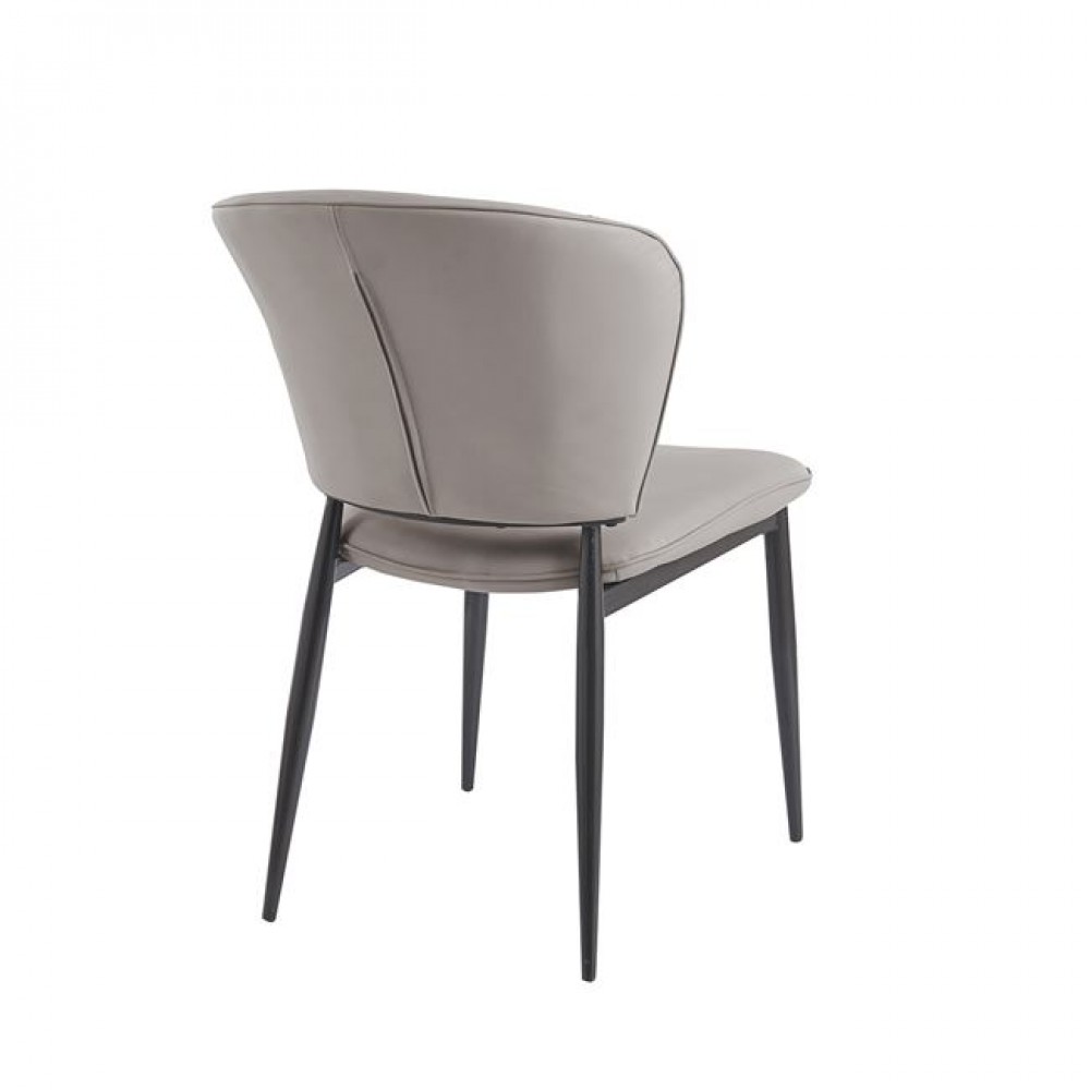 Καρέκλα τραπεζαρίας "DIMA" από μέταλλο/pu σε μαύρο/γκρι χρώμα 53x70x82
