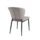 Καρέκλα τραπεζαρίας "DIMA" από μέταλλο/pu σε μαύρο/γκρι χρώμα 53x70x82