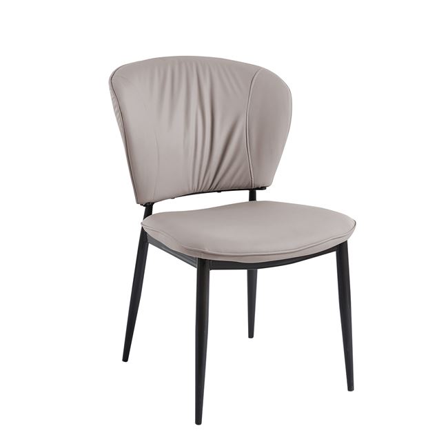 Καρέκλα τραπεζαρίας "DIMA" από μέταλλο/pu σε μαύρο/γκρι χρώμα 53x70x82