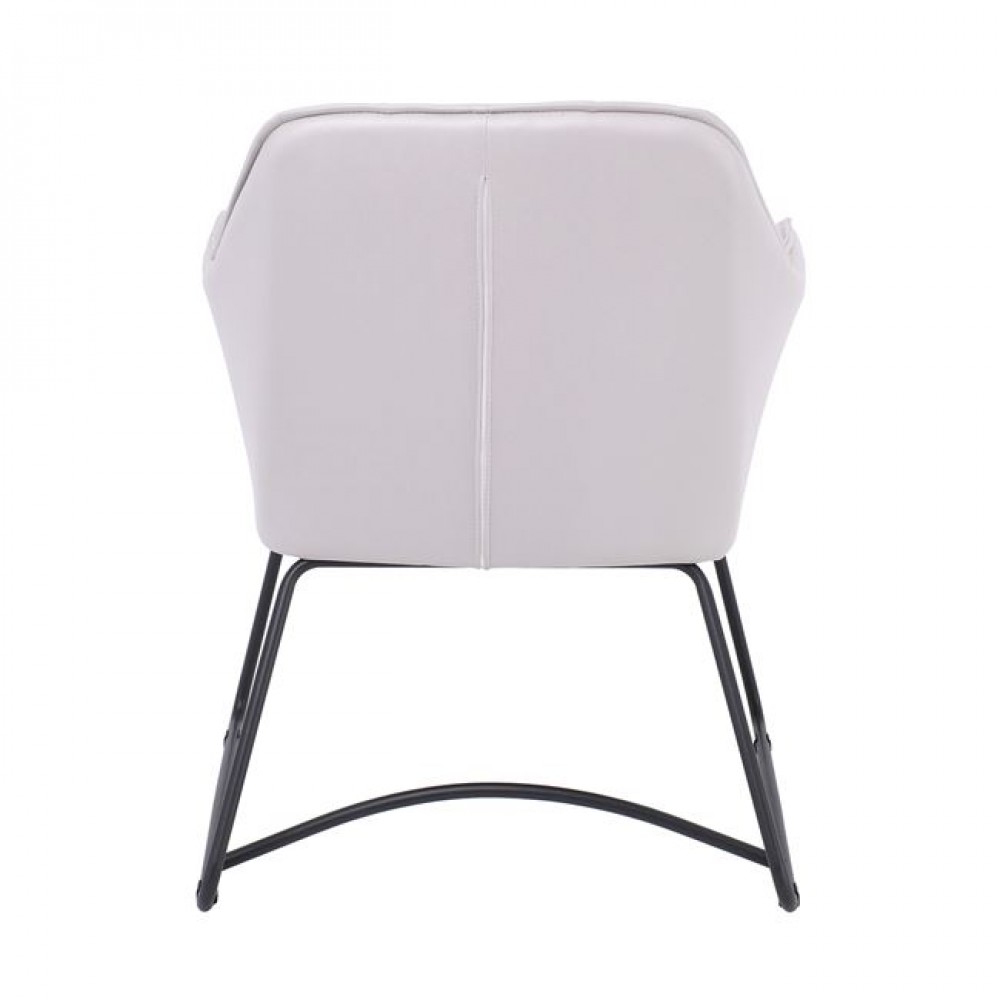 Πολυθρόνα "POLLY" από μέταλλο/ύφασμα suede σε ανοιχτό γκρι/μαύρο χρώμα 67x64x82