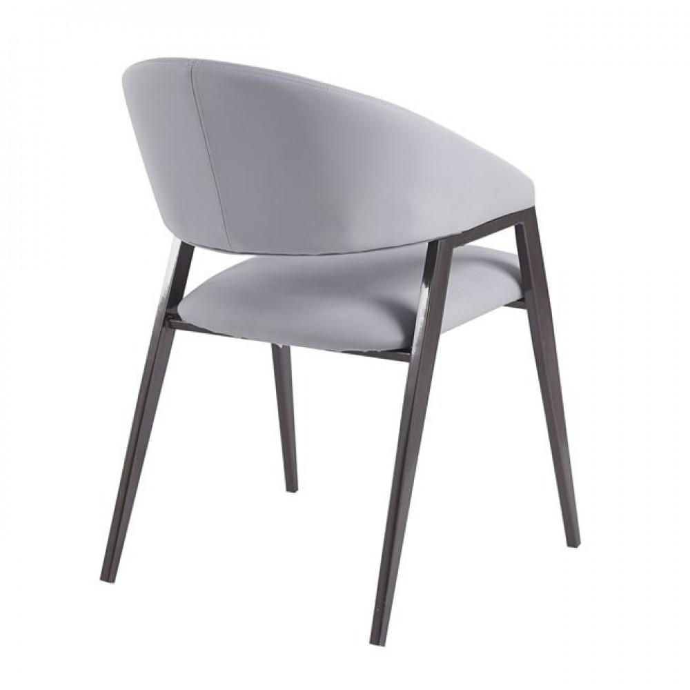 Πολυθρόνα "DELI" από μέταλλο/Pu σε μαύρο/γκρι χρώμα 52x62x83