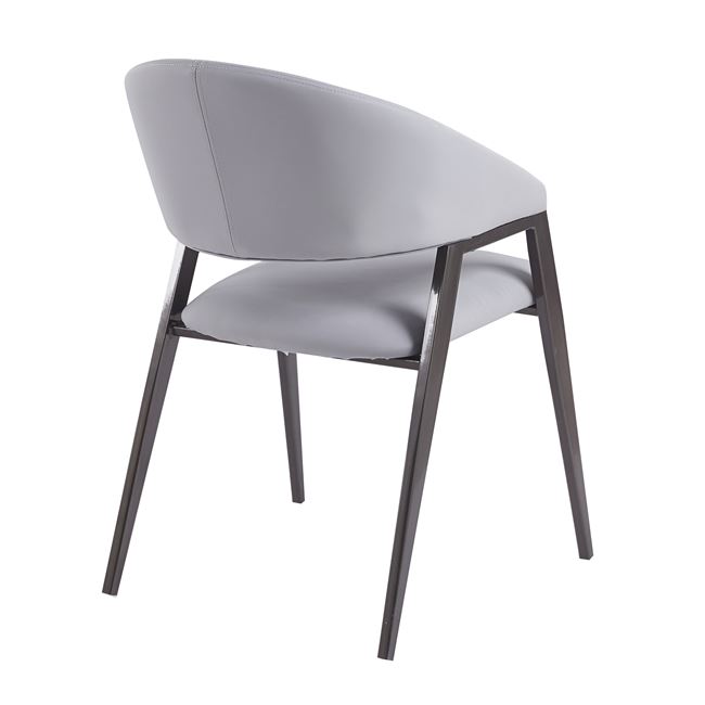 Πολυθρόνα "DELI" από μέταλλο/Pu σε μαύρο/γκρι χρώμα 52x62x83