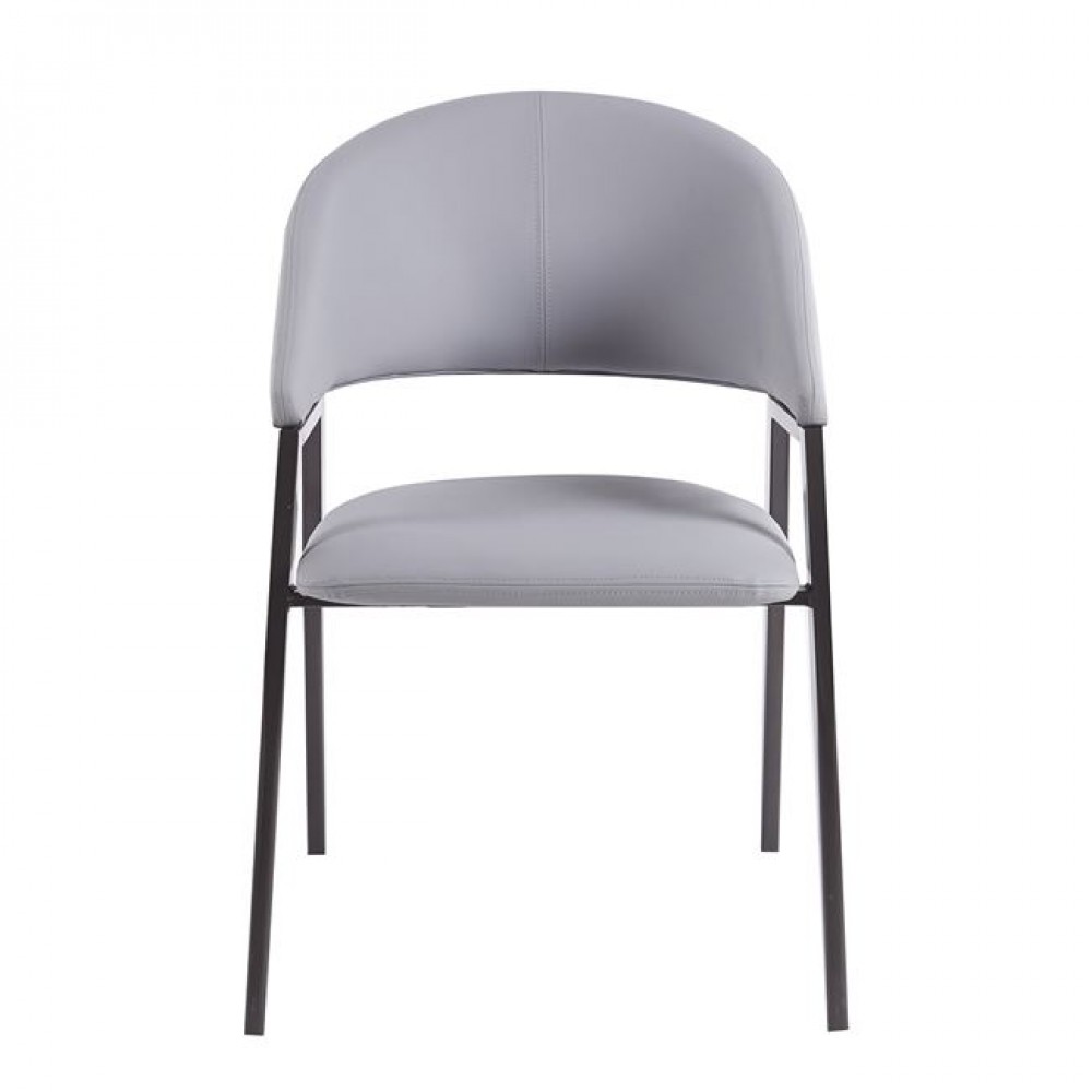 Πολυθρόνα "DELI" από μέταλλο/Pu σε μαύρο/γκρι χρώμα 52x62x83
