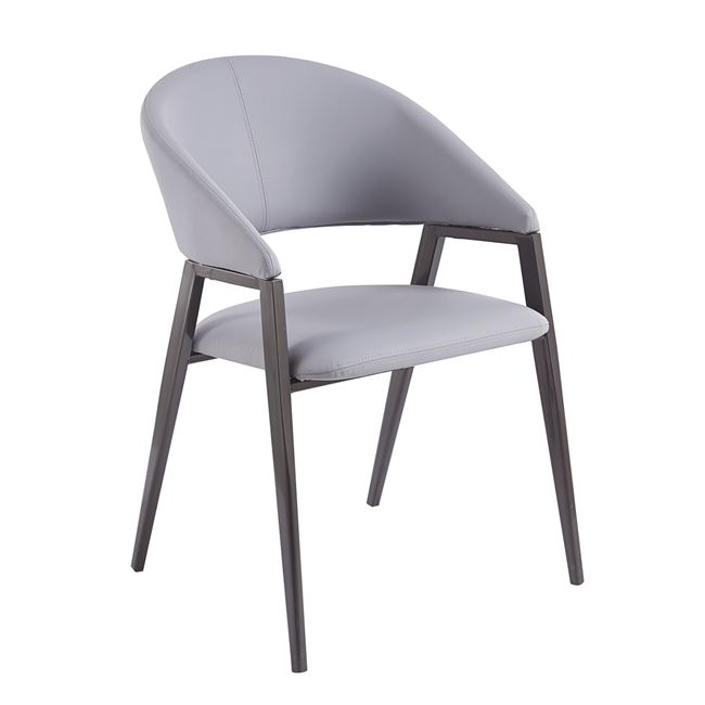 Πολυθρόνα "DELI" από μέταλλο/Pu σε μαύρο/γκρι χρώμα 52x62x83