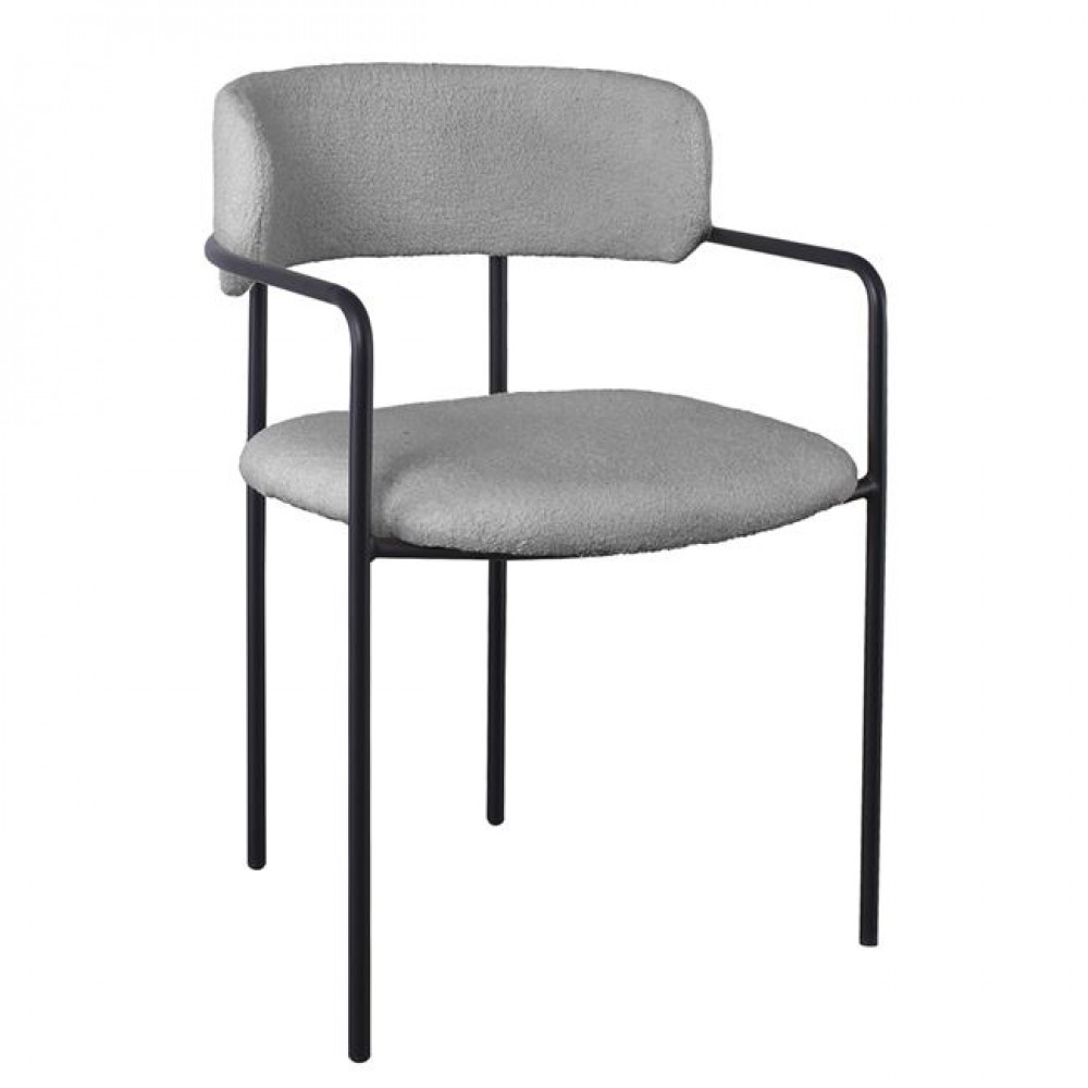 Πολυθρόνα "GILLAN" από ύφασμα/μέταλλο σε γκρι/μαύρο χρώμα 54x54x81