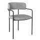 Πολυθρόνα "GILLAN" από ύφασμα/μέταλλο σε γκρι/μαύρο χρώμα 54x54x81