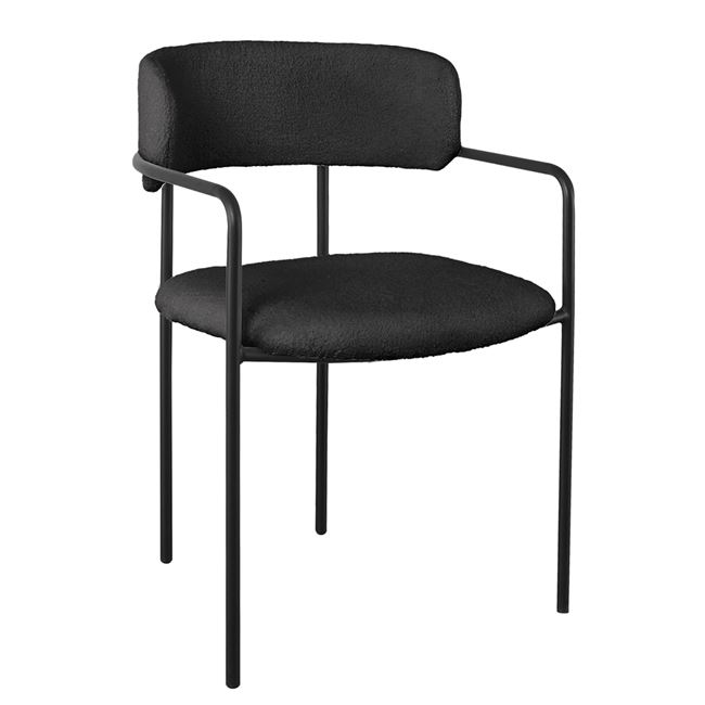 Πολυθρόνα "GILLAN" από μέταλλο/ύφασμα σε μαύρο χρώμα 54x54x81