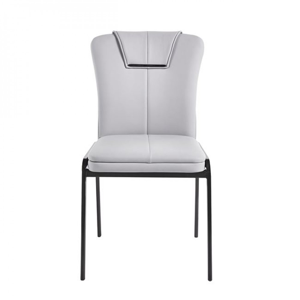Καρέκλα "ANDRIA" από pu/μέταλλο σε γκρι/μαύρο χρώμα 47x60x86