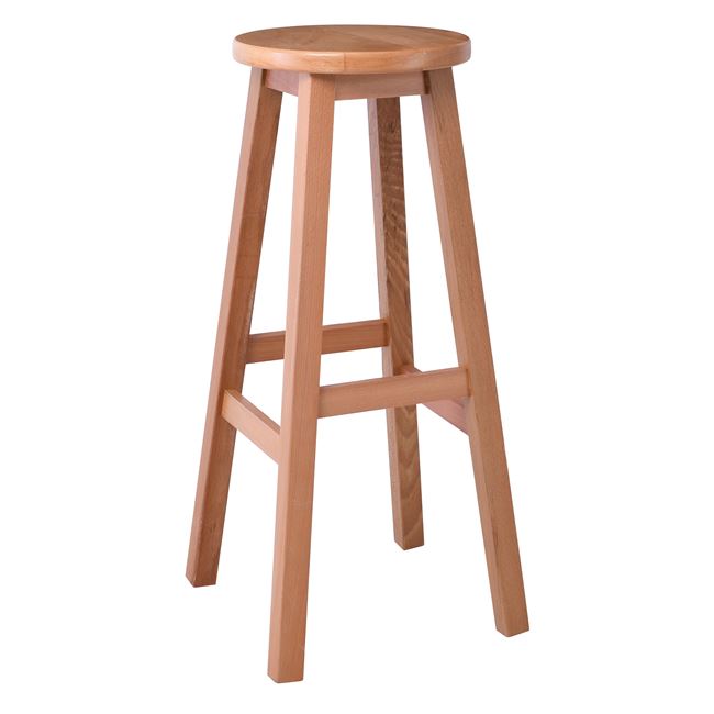 Σκαμπό μπαρ από ξύλο σε χρώμα φυσικό 35x35x77