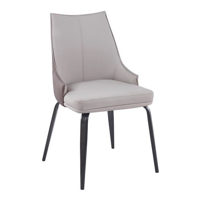 Καρέκλα "NORA" από μέταλλο/pu σε χρώμα μαύρο/καπουτσίνο 47x57x83