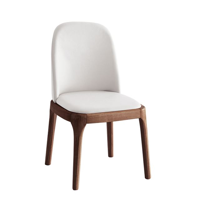 Καρέκλα "VISTA" από ξύλο/pu σε καρυδί/εκρού χρώμα 57x46x88